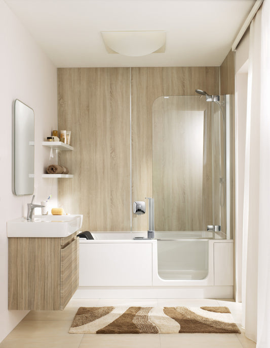 Artweger Twinline 2 Badewanne im Set mit Duschtür ungeteilt