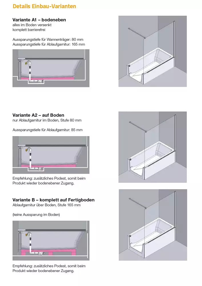 Artweger JOICE Walk In+ Duschbadewanne mit Türschott